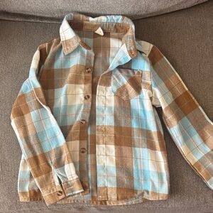 SHEIN Kids Plaid Shirt in Blue and Brown